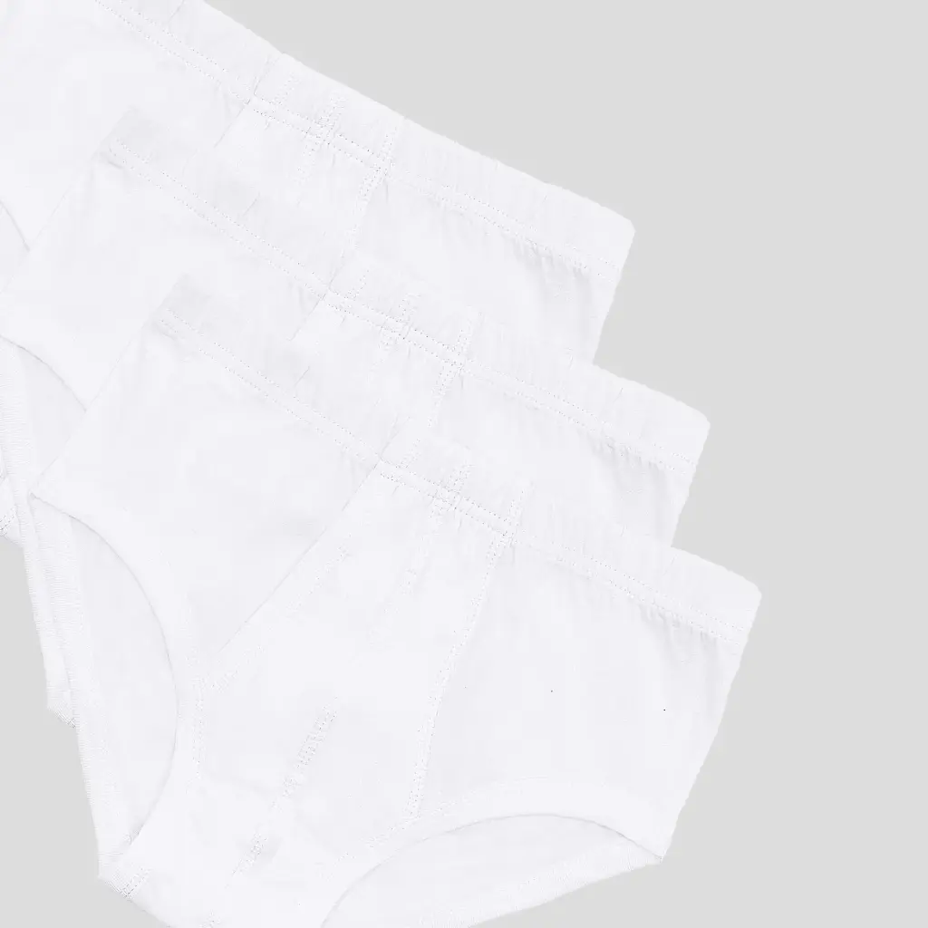 Dice Men Brief Pack of 3 White 2XL