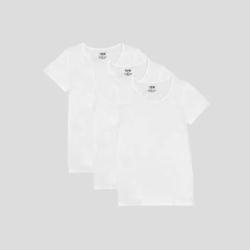 Short Sleeve 100% Cotton Pack Of 3